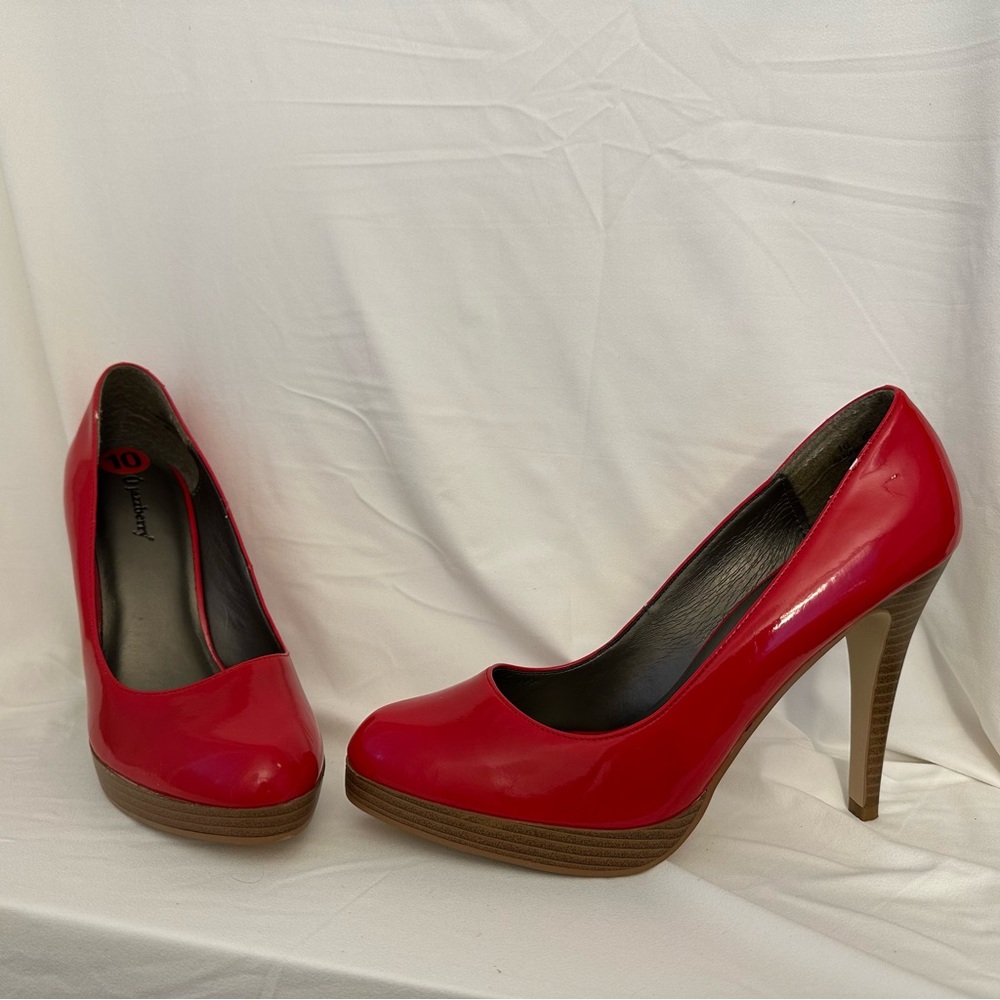 Red Patent Platform Heels Size 10